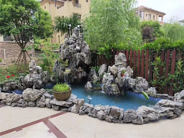 绍兴庭院假山鱼池制作方法